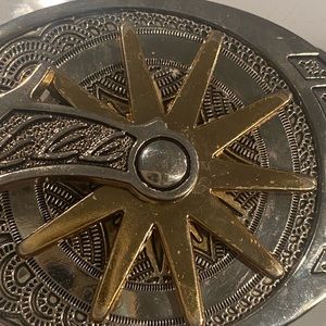 COPY - 1970’s Rugged Brass Belt Buckle with Movable Spur Rowell